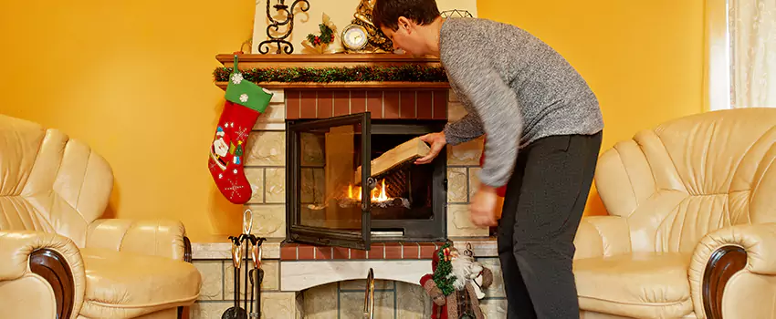 Rusted Metal Fireplace Restoration in Baltimore, Alabama